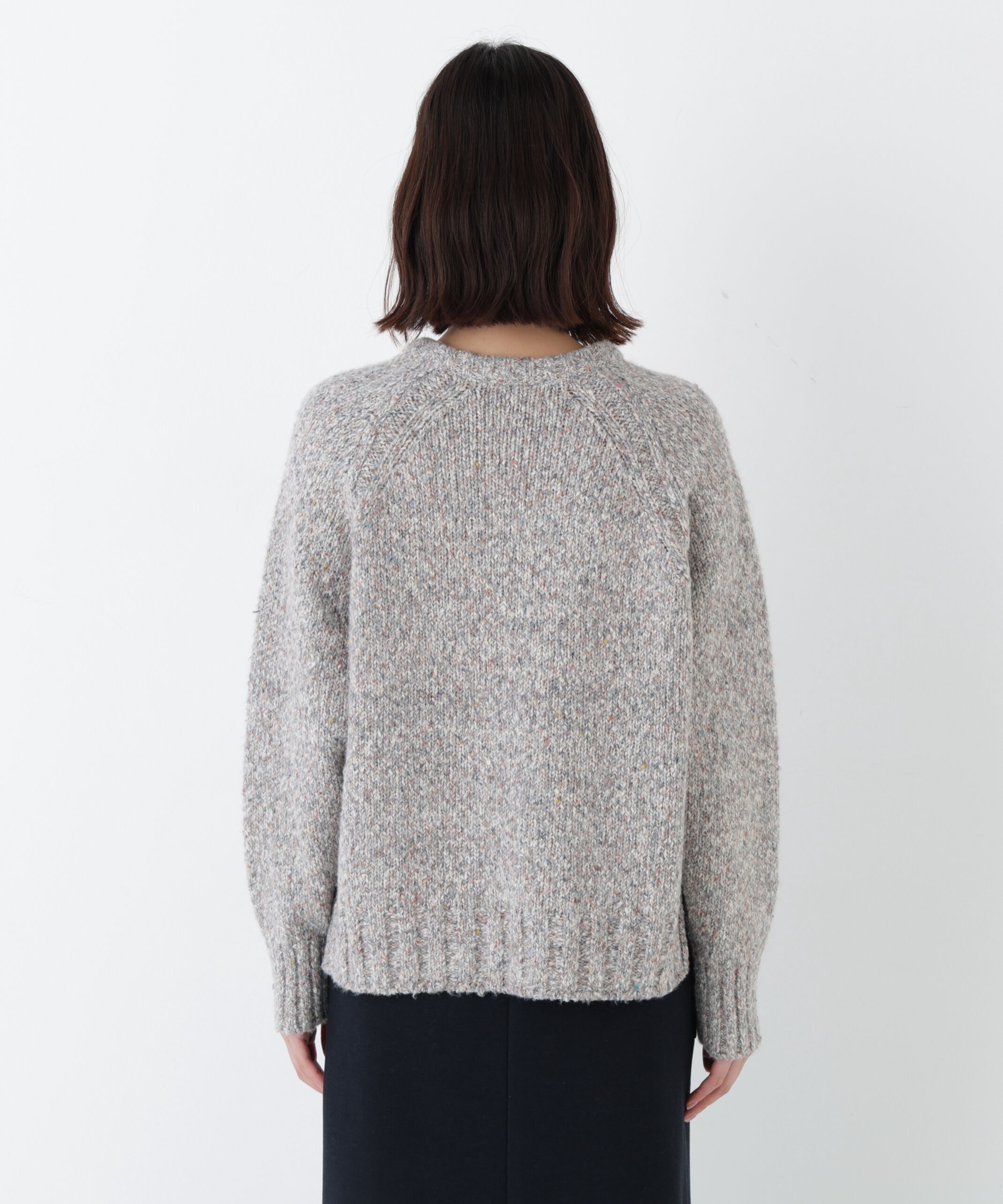  「◆ＭＩＸヤーンクルーネックラグランプルオーバー」|ニット・セーター|