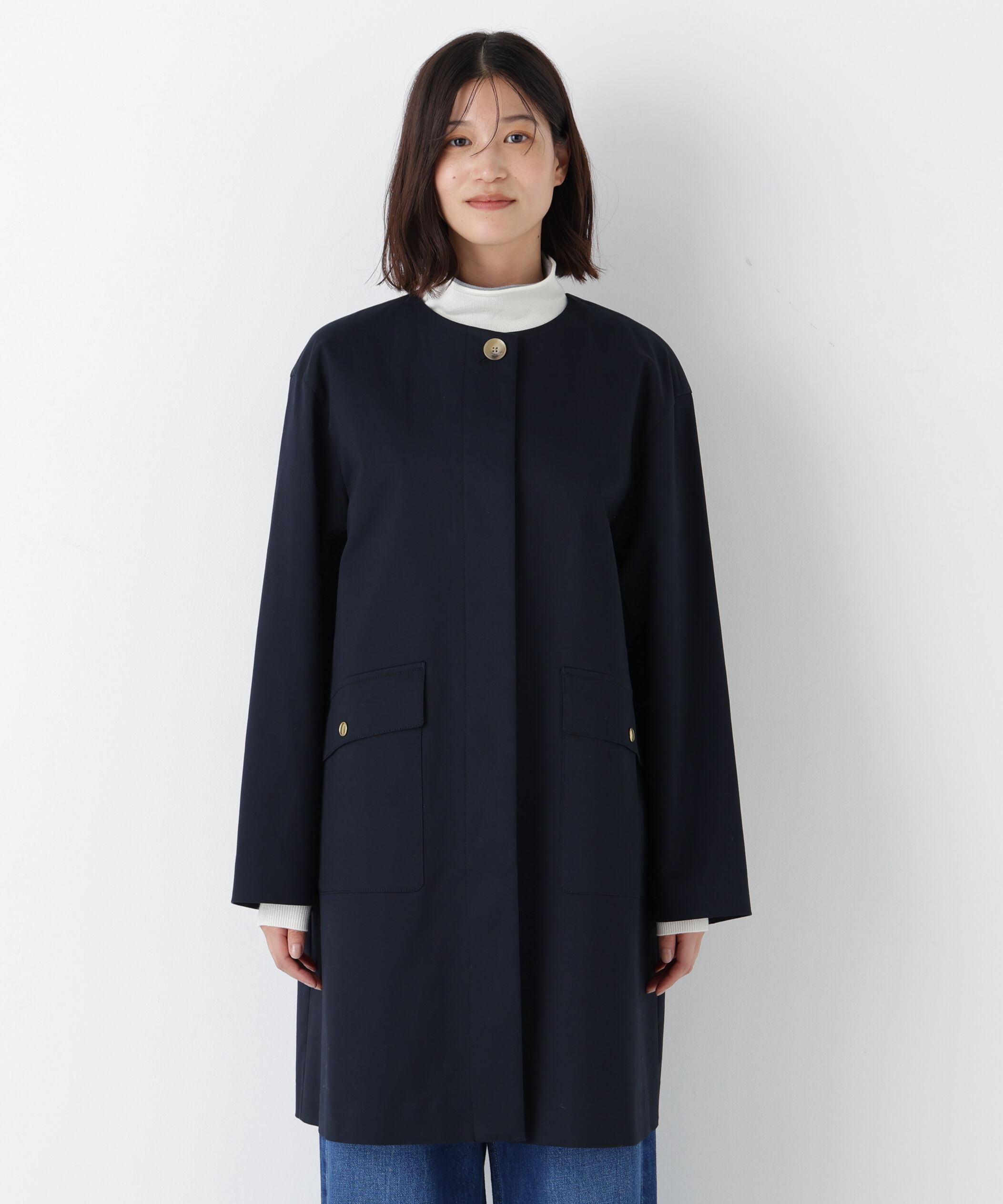  「◆≪ライナー取り外し可能≫ライナー付きフラップノーカラーコート」|その他|