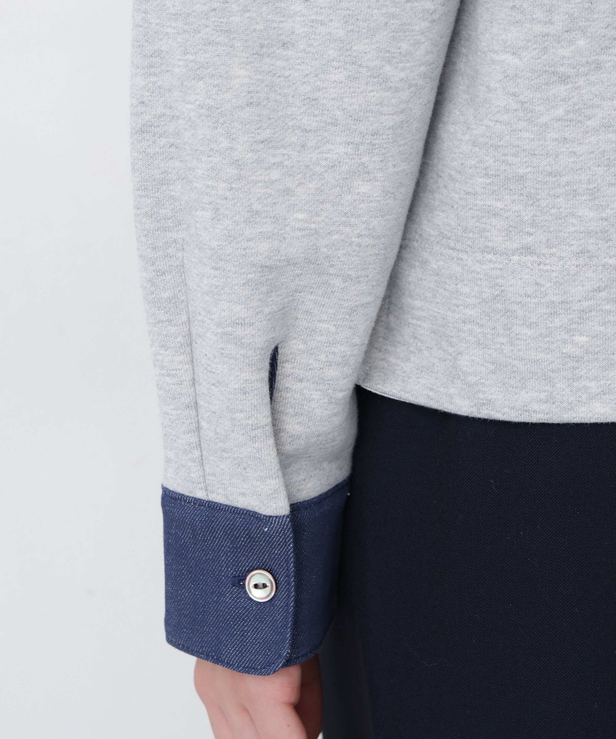  「◆デニムドッキングフーディープルオーバー」|Tシャツ・カットソー|