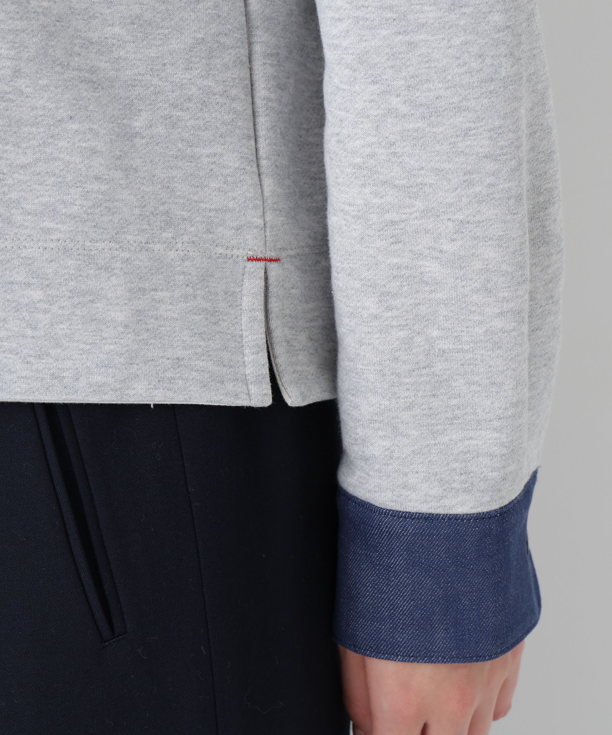  「◆デニムドッキングフーディープルオーバー」|Tシャツ・カットソー|