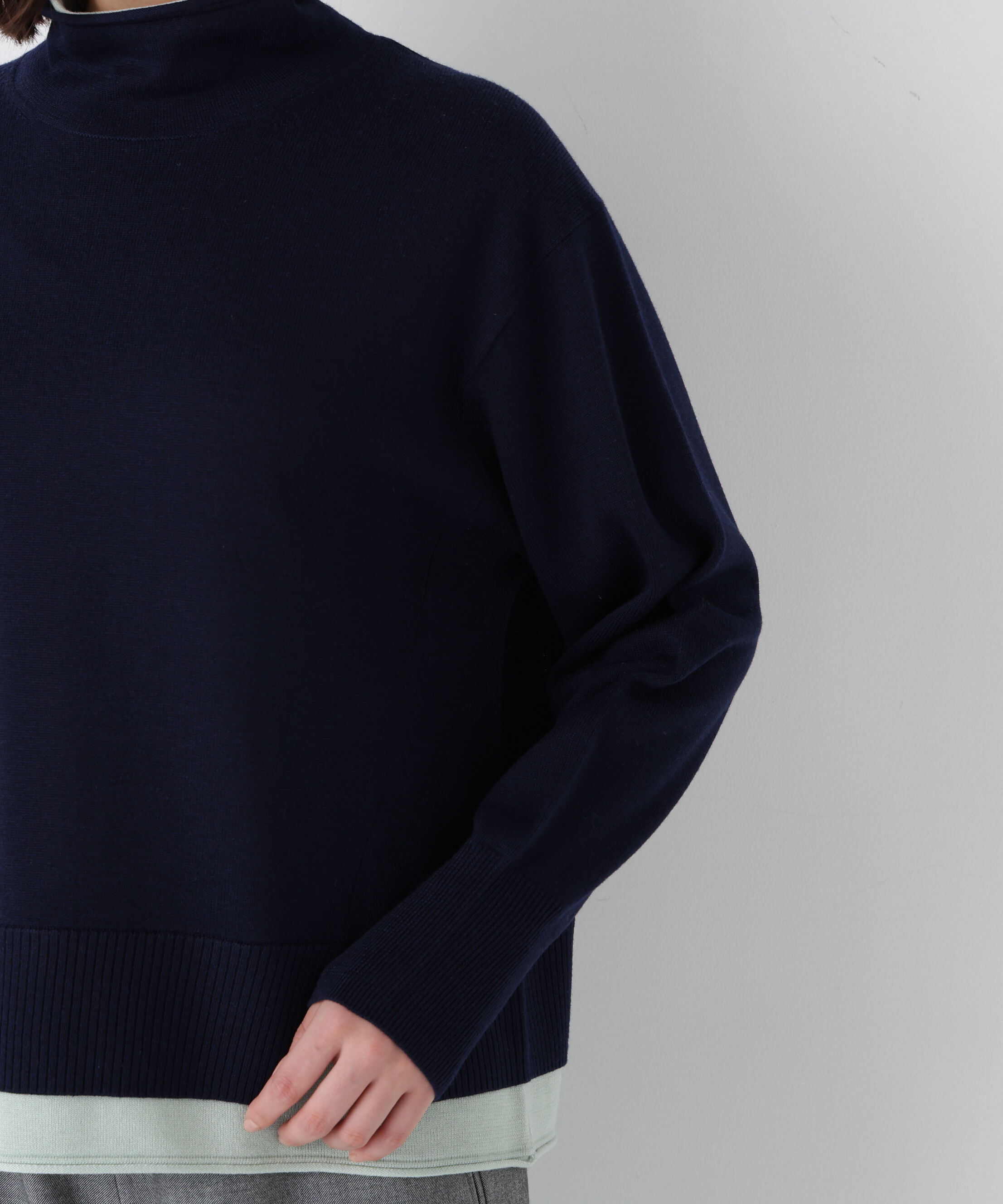  「◆《ウォッシャブル》ウールＭＩＸハイゲージバイカラータートルＰ／Ｏ」|ニット・セーター|