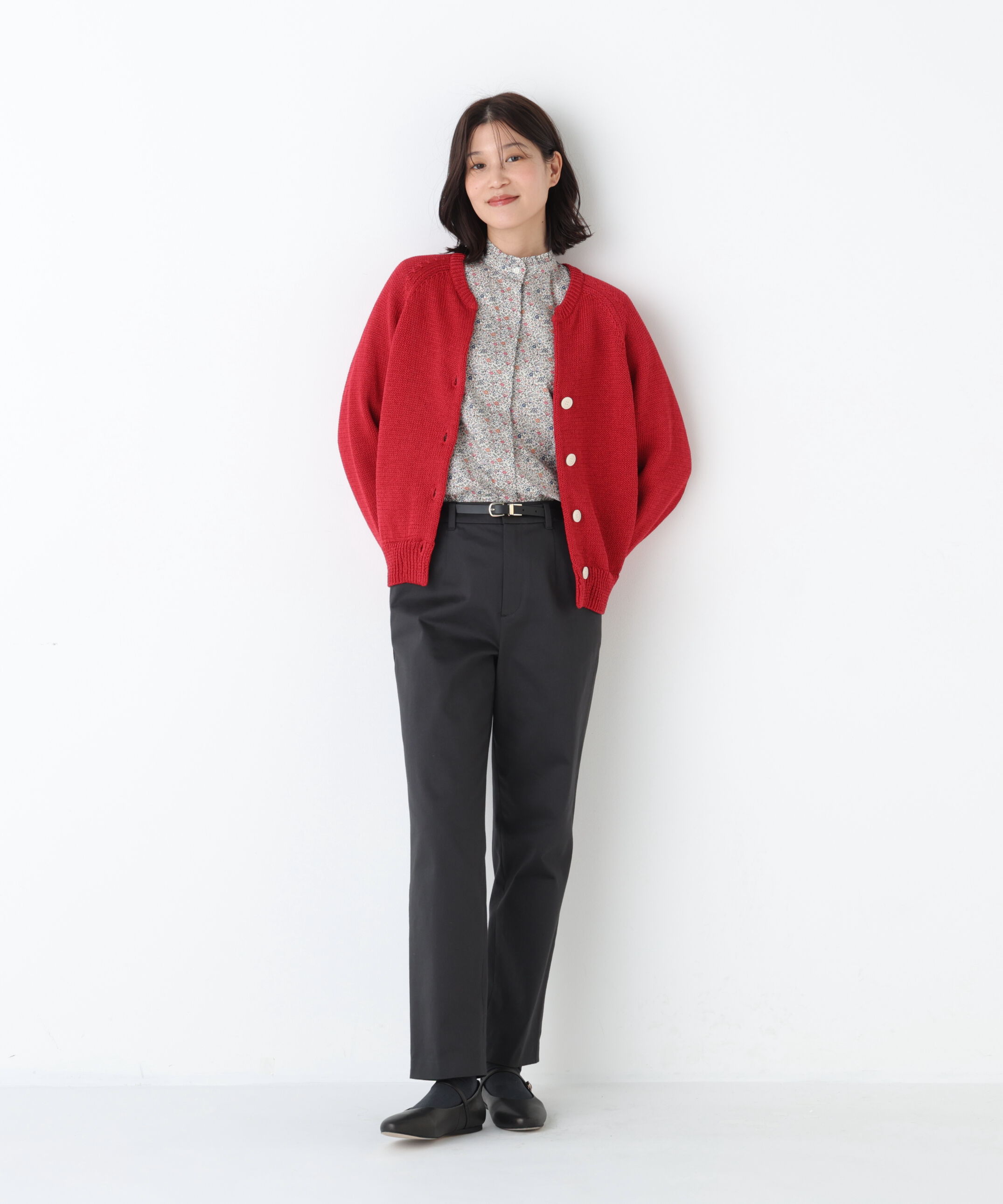  「◆《ウォッシャブル》ギマコットンキーネックカーディガン」|ニット・セーター|