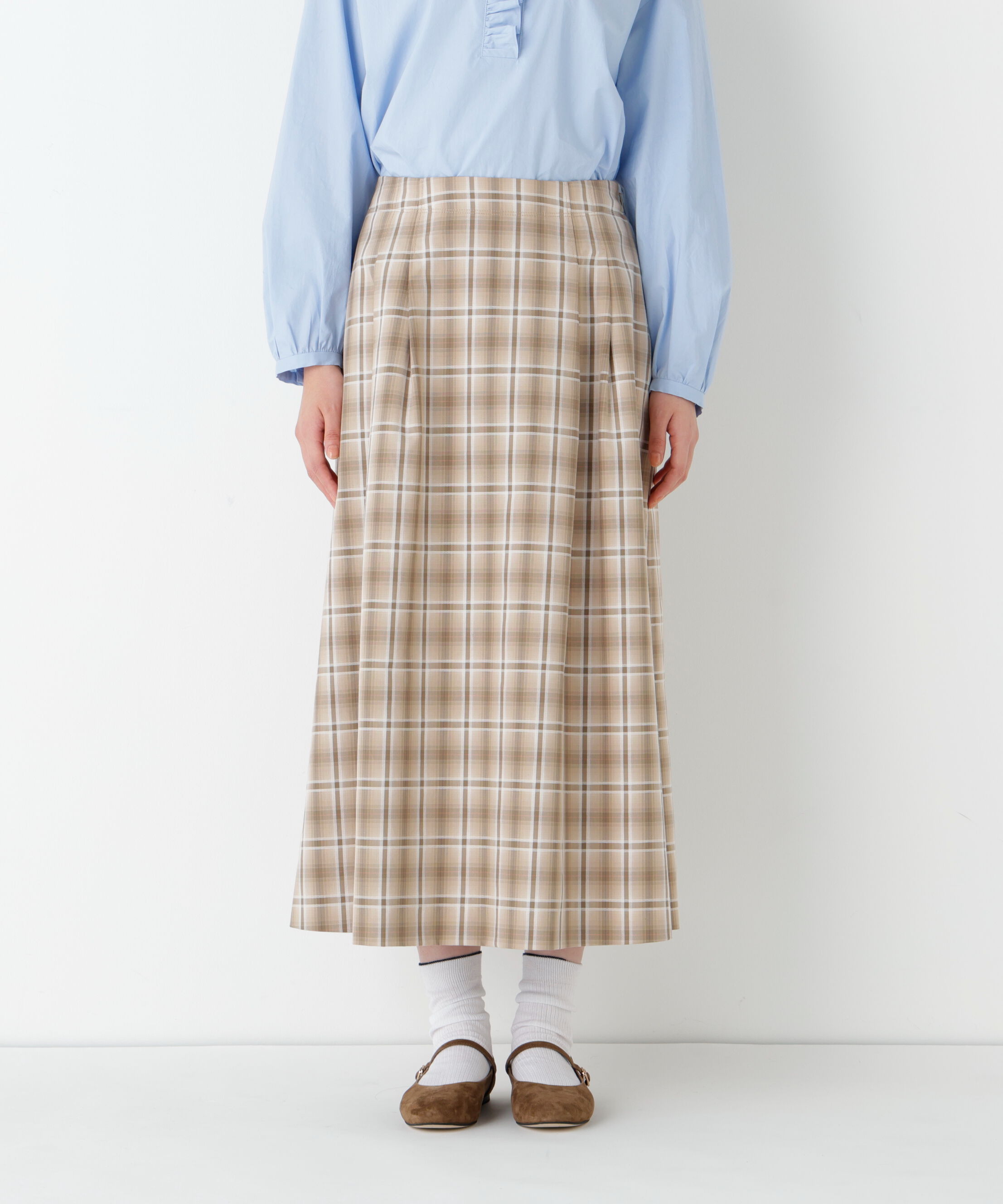  「◆《ウォッシャブル》オリジナル先染めチェックタックスカート」|スカート|