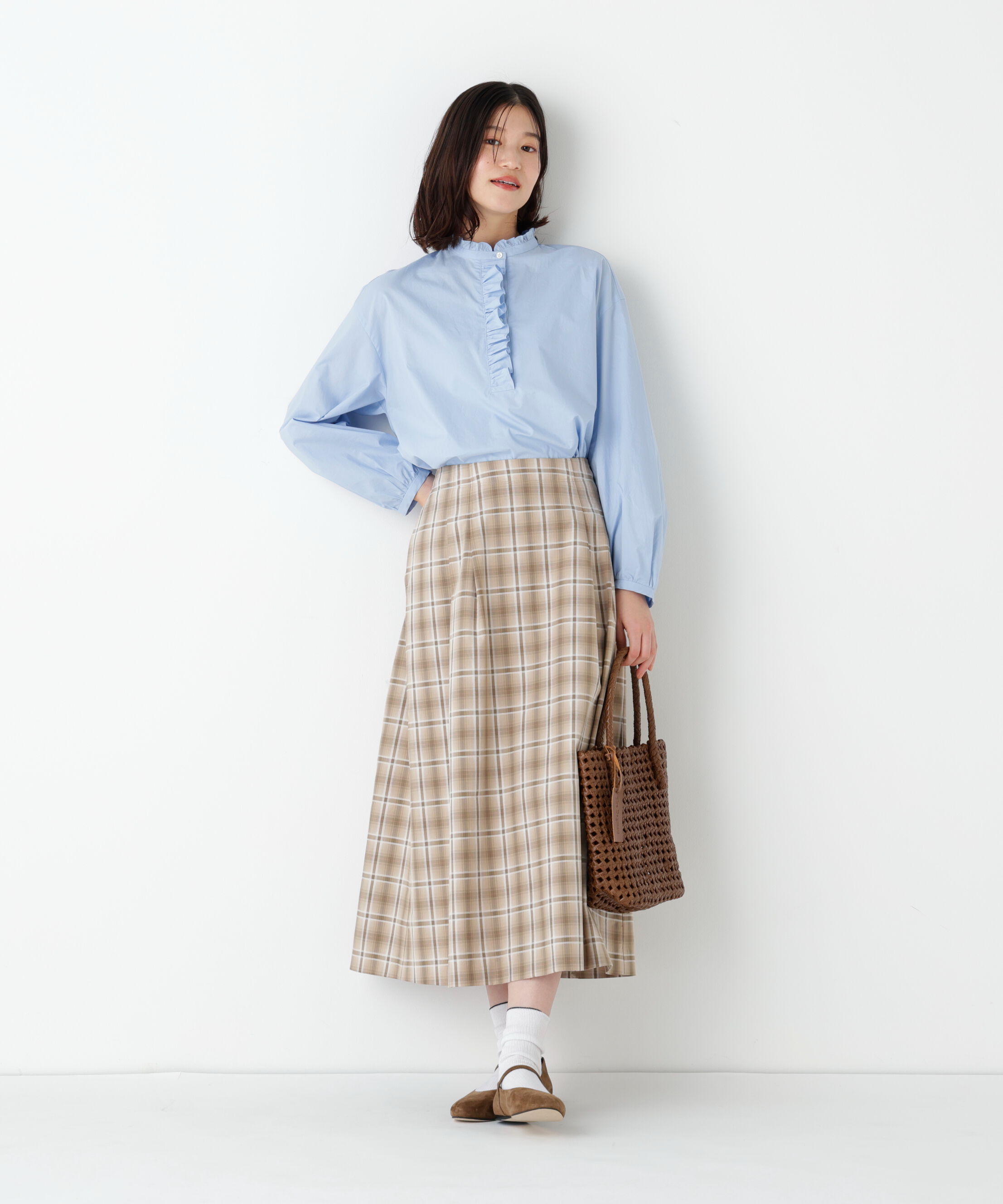  「◆《ウォッシャブル》オリジナル先染めチェックタックスカート」|スカート|
