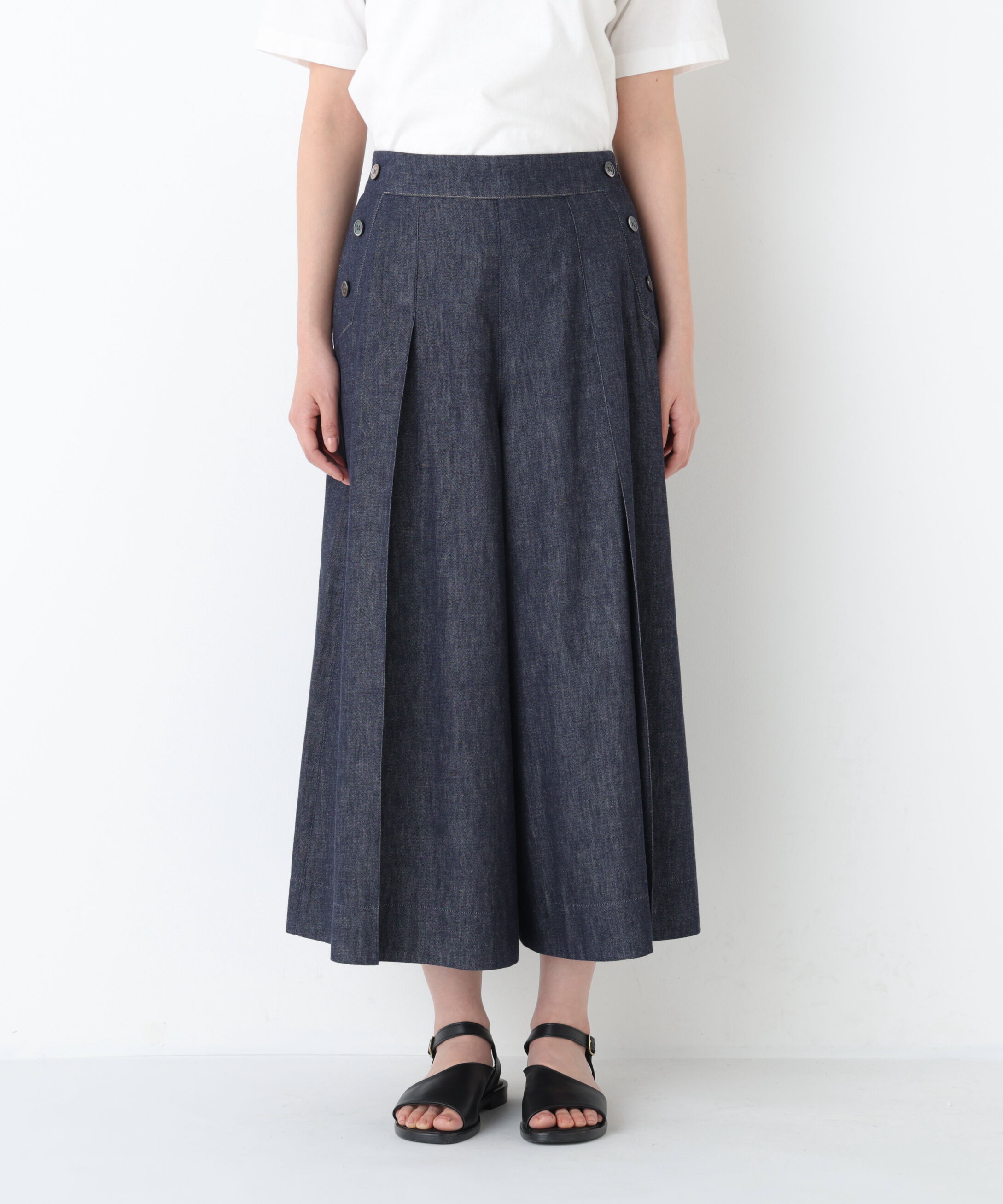  「◆《マルチサイズ/ウォッシャブル》ライトオンスデニムタックスカーチョ」|スカート|