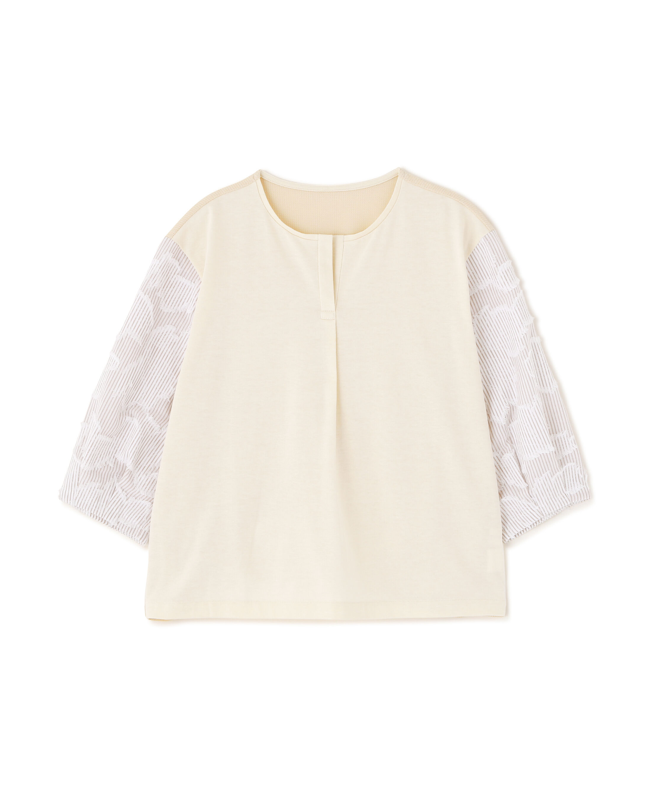  「◆カットジャガードストライプトップス」|Tシャツ・カットソー|