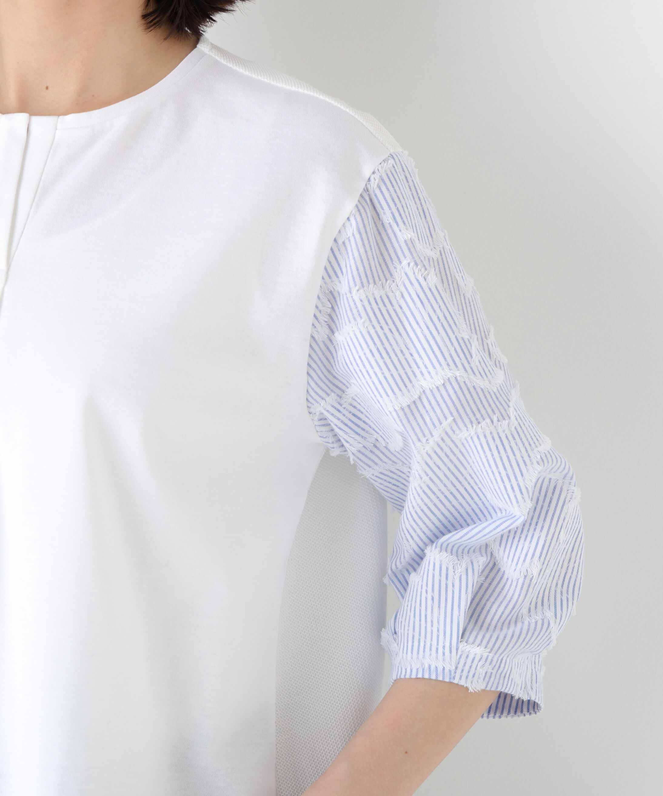  「◆カットジャガードストライプトップス」|Tシャツ・カットソー|