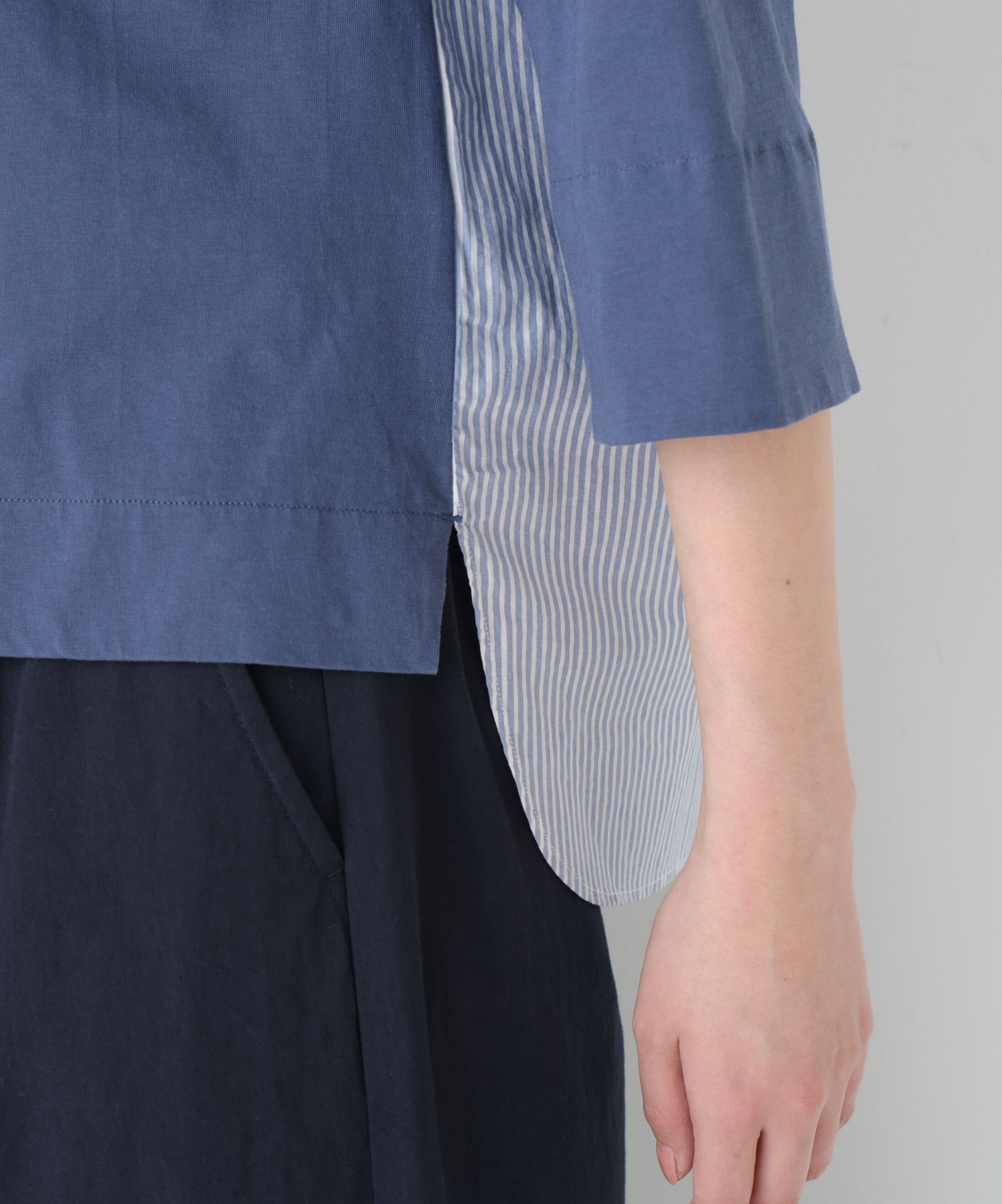  「◆異素材使い配色プルオーバー」|Tシャツ・カットソー|