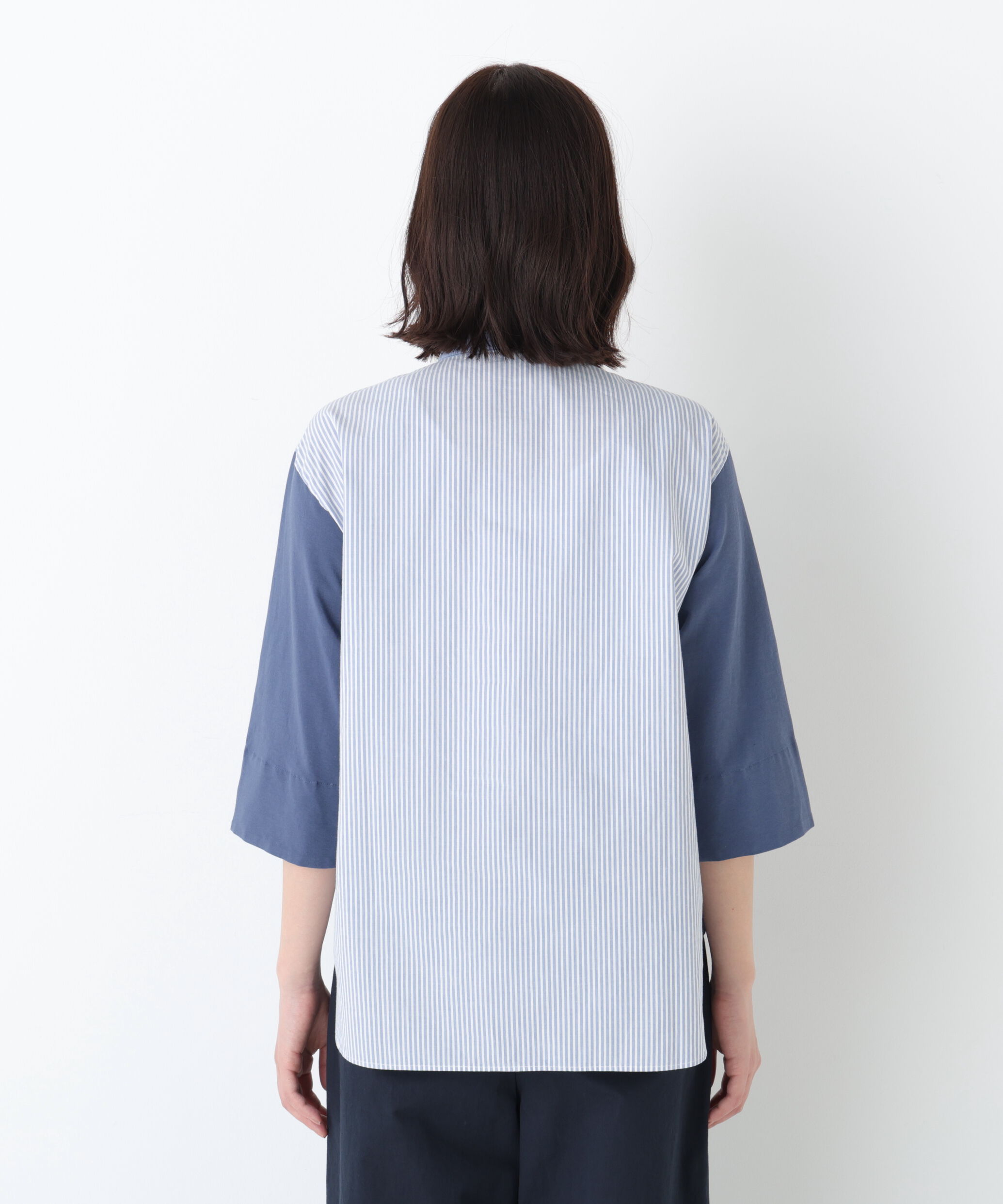  「◆異素材使い配色プルオーバー」|Tシャツ・カットソー|