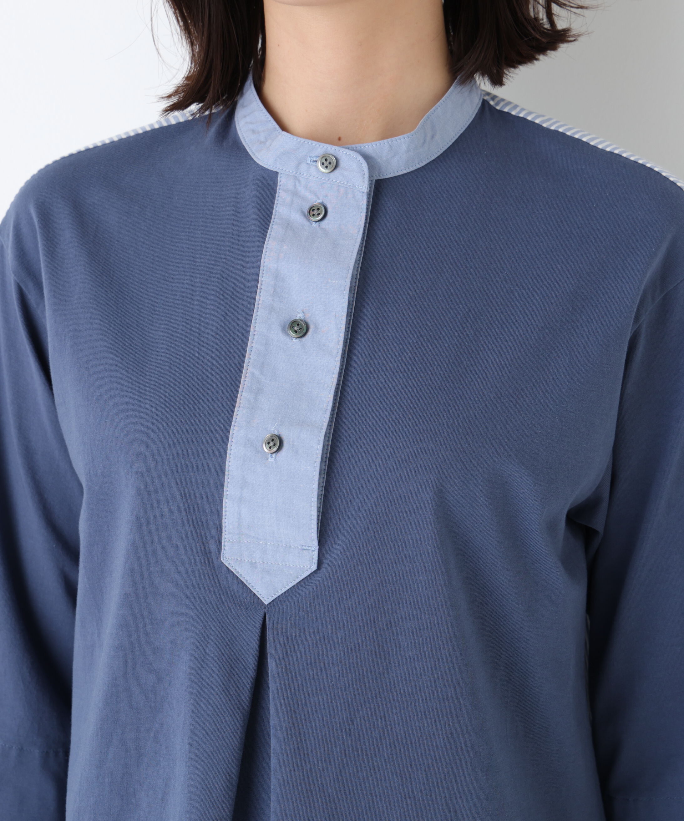  「◆異素材使い配色プルオーバー」|Tシャツ・カットソー|