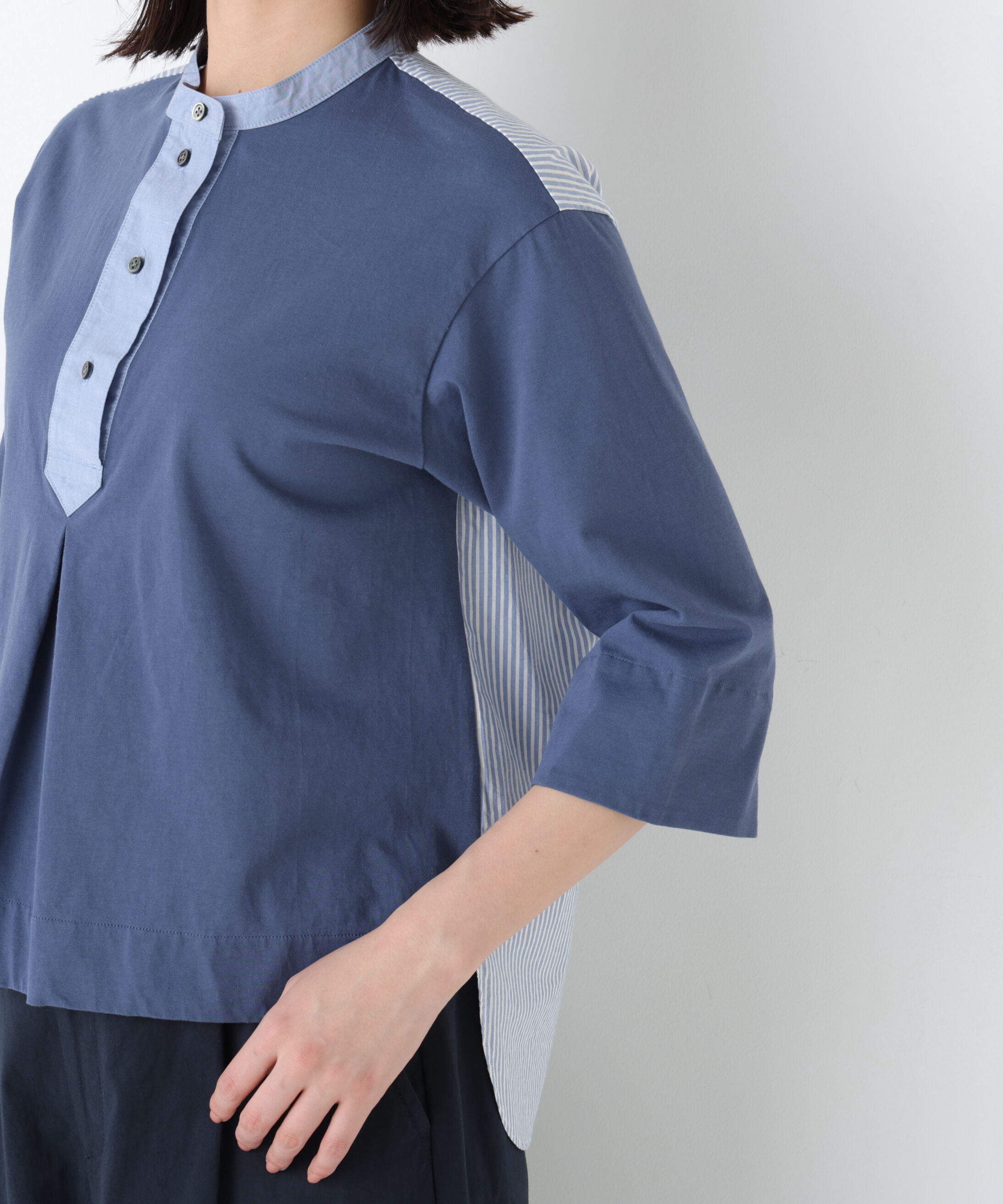  「◆異素材使い配色プルオーバー」|Tシャツ・カットソー|