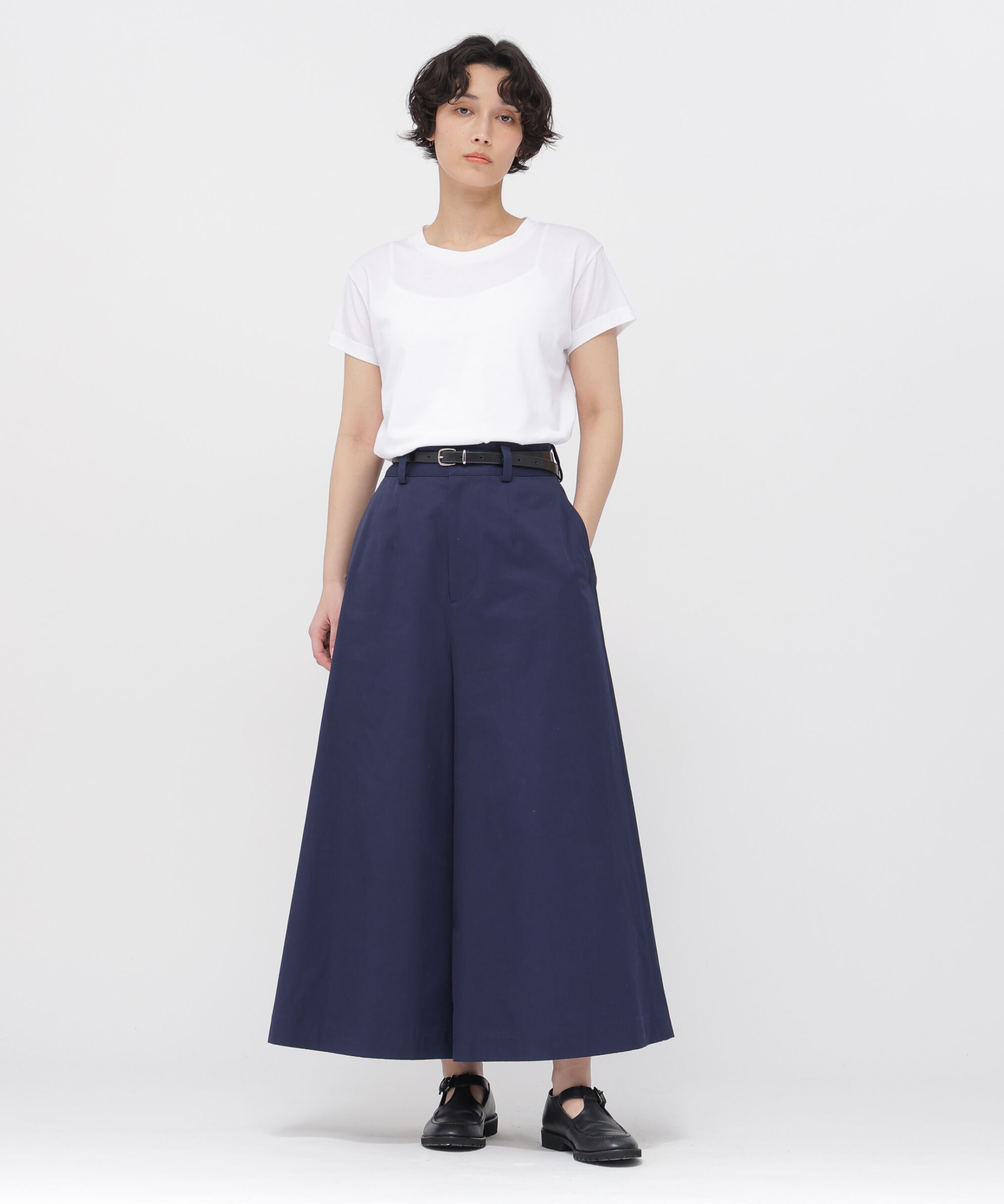  「STIFF COTTON TWILL TROUSERS」|キュロット|