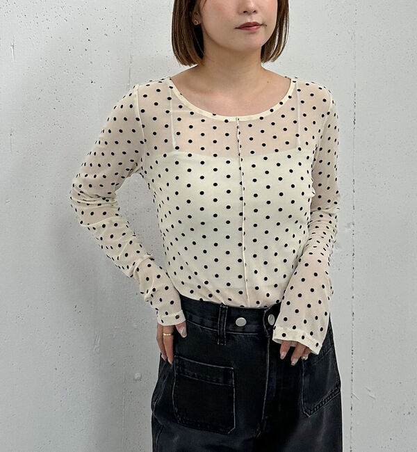 archives「フロッキードットＴＯＰＳ」|Tシャツ・カットソー|IVORY