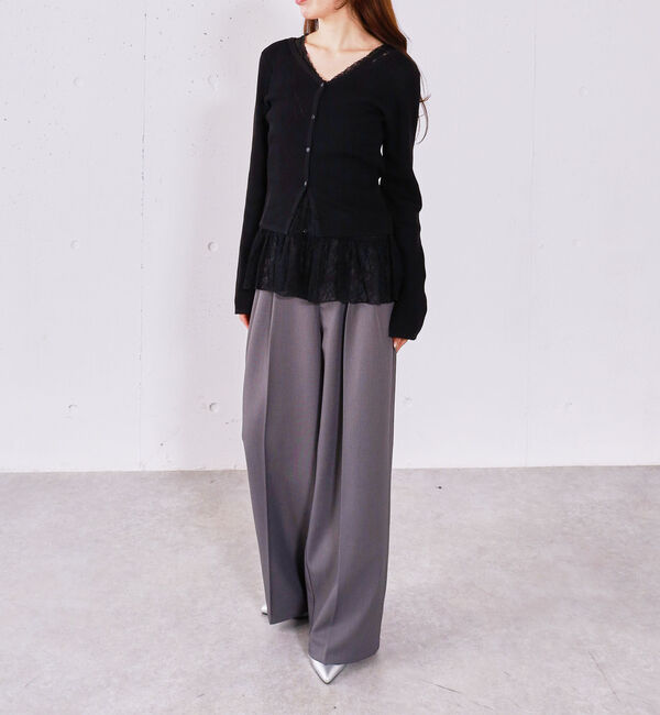 archives「【ＯＮかわ】ベルト付きタックワイドスラックス」|チノ|