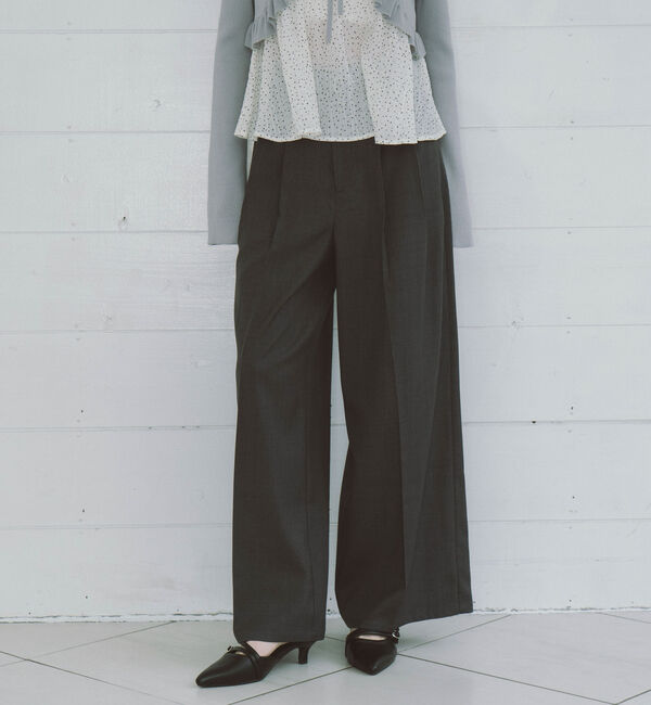 archives「【ＯＮかわ】ベルト付きタックワイドスラックス」|チノ|