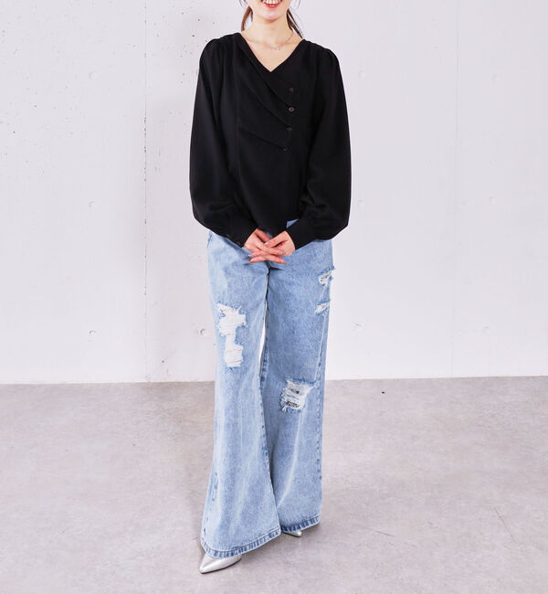 archives「【ＯＮかわ】ボタンタックペプラムＢＬ」|シャツ・ブラウス|