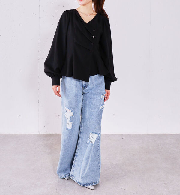 archives「【ＯＮかわ】ボタンタックペプラムＢＬ」|シャツ・ブラウス|