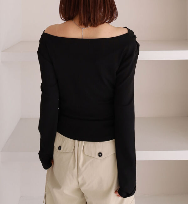 archives「【ＯＮかわ】クロスタックドレープオフショルカットＴＯＰＳ」|Tシャツ・カットソー|