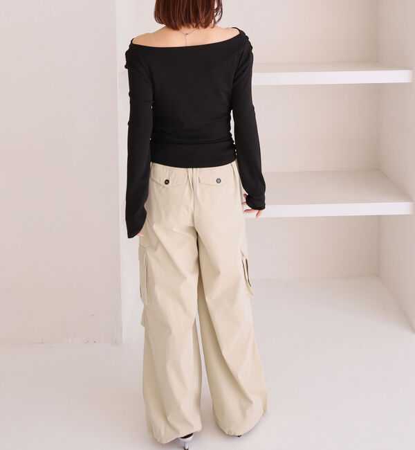 archives「【ＯＮかわ】クロスタックドレープオフショルカットＴＯＰＳ」|Tシャツ・カットソー|