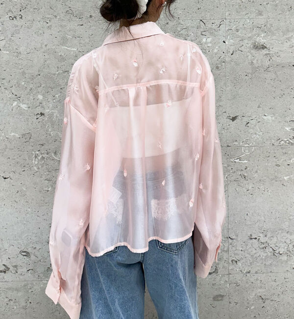 archives「ビーズ花柄刺繍シアーショートシャツ」|シャツ・ブラウス|