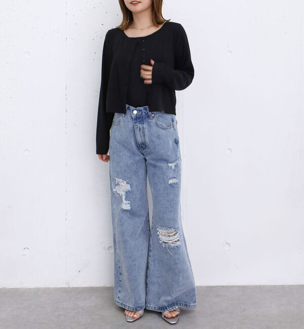 archives「ハートボタンハリヌキカットカーディガン」|Tシャツ・カットソー|