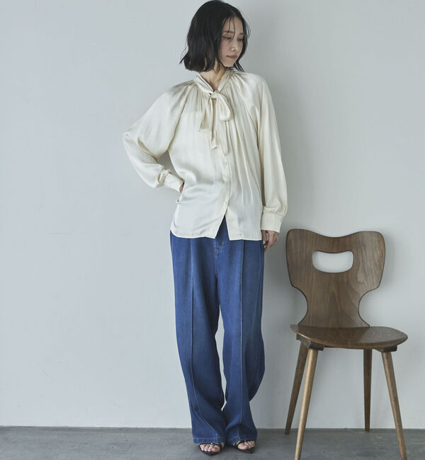 Doux archives「無地ドットボウタイブラウス」|シャツ・ブラウス|