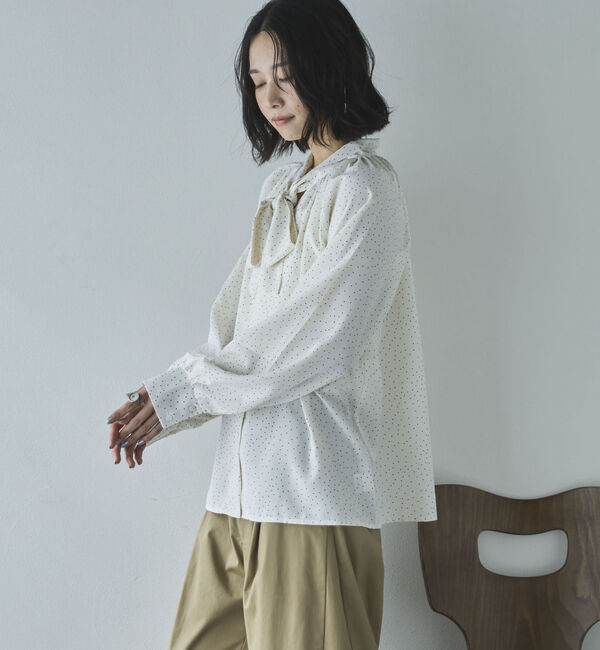 Doux archives「無地ドットボウタイブラウス」|シャツ・ブラウス|