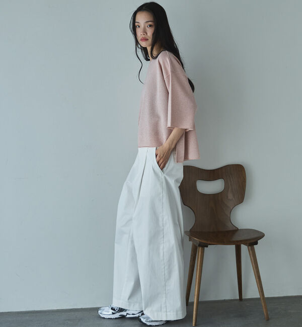 Doux archives「ラメ裏毛ショートスリーブプルオーバー」|Tシャツ・カットソー|