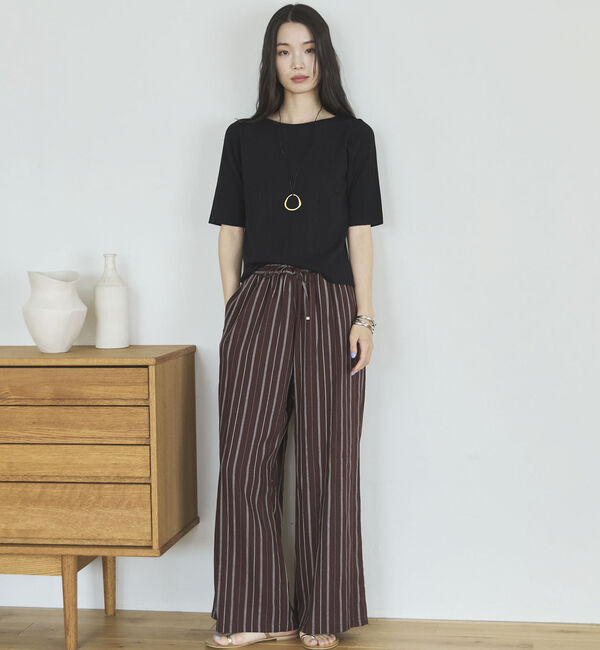 Doux archives「針抜き編み五分袖ニットトップス」|ニット・セーター|