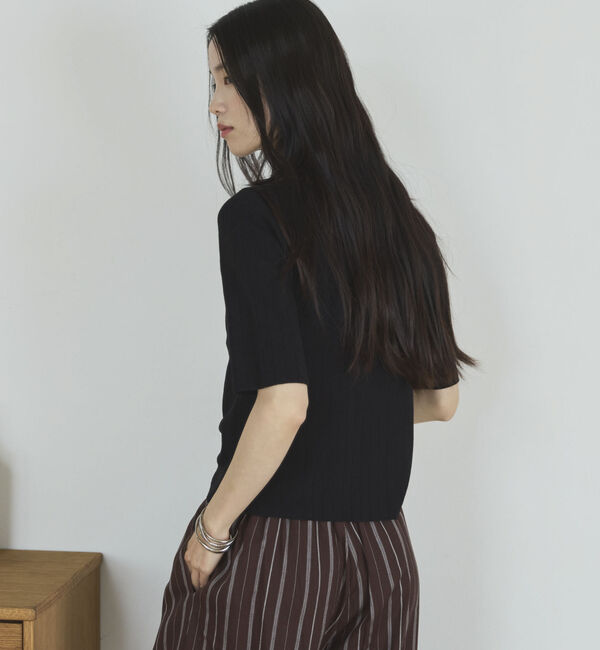 Doux archives「針抜き編み五分袖ニットトップス」|ニット・セーター|