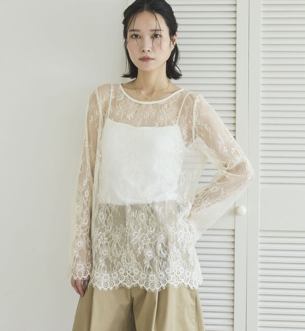 Doux archives「スカラップレーストップス」|シャツ・ブラウス|