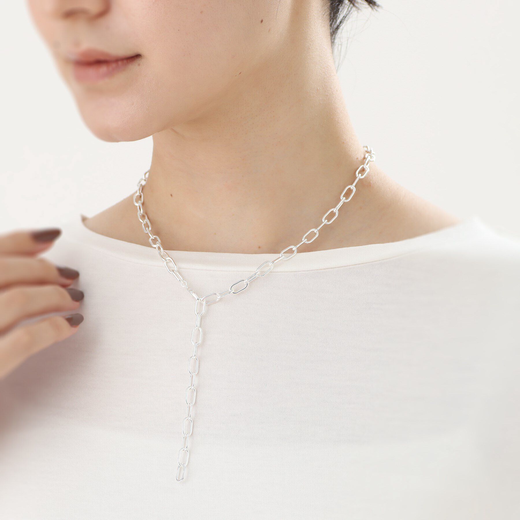 COCOSHNIK ONKITSCH「シルバー リンクチェーン 2WAYネックレス」|ネックレス|