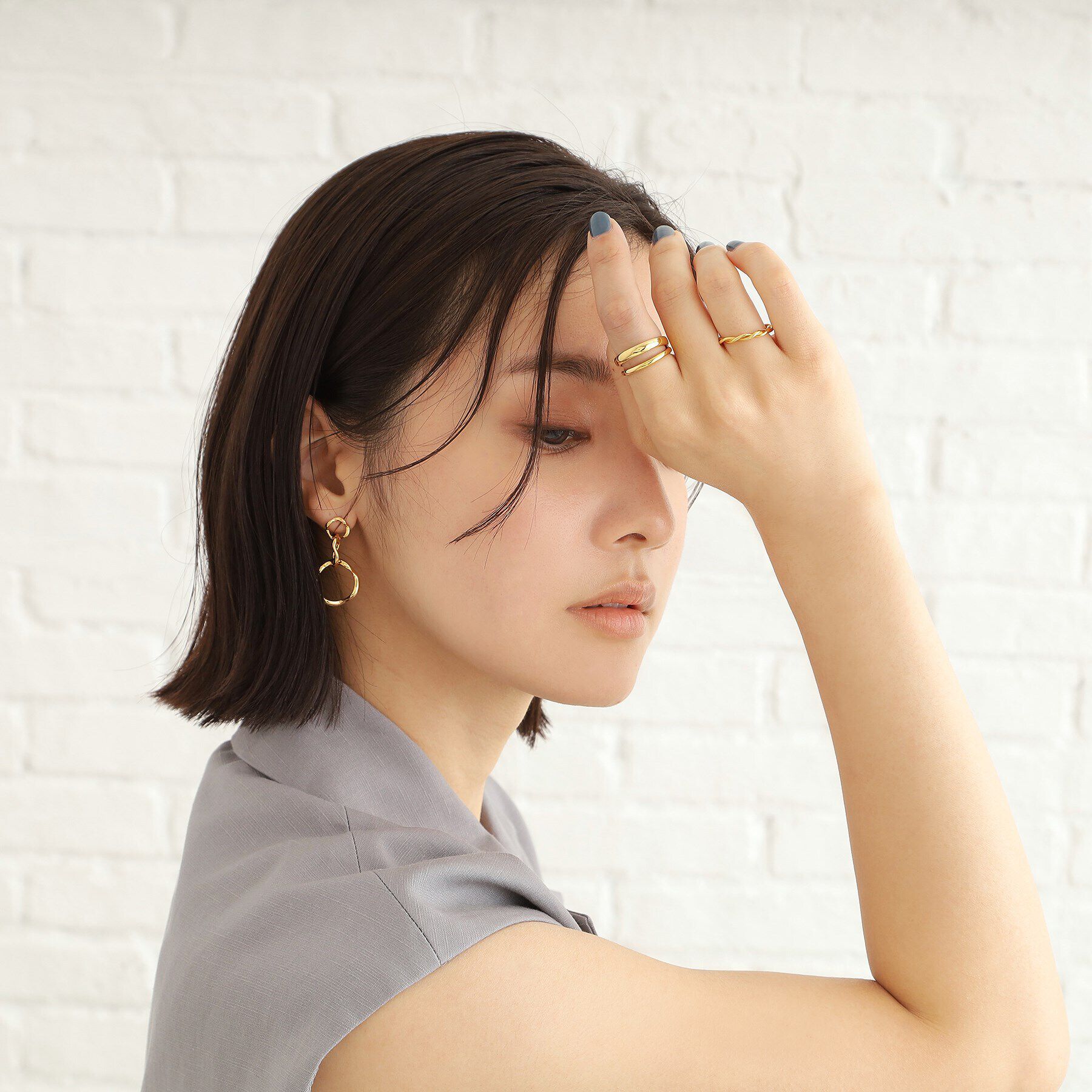 COCOSHNIK ONKITSCH「シルバー ラインリング ツイストストリング GP」|リング|