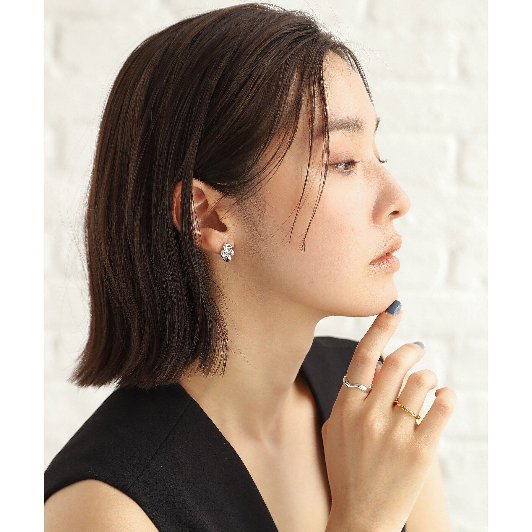 COCOSHNIK ONKITSCH「シルバー ラインリング ツイストストリング GP」|リング|