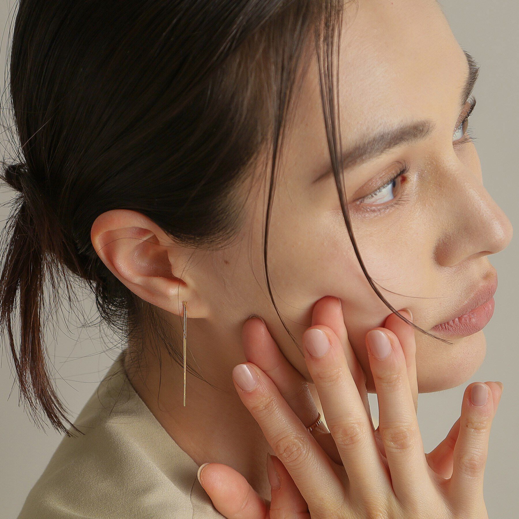 COCOSHNIK「K18コンパクトフリンジ スタッドピアス」|ピアス|