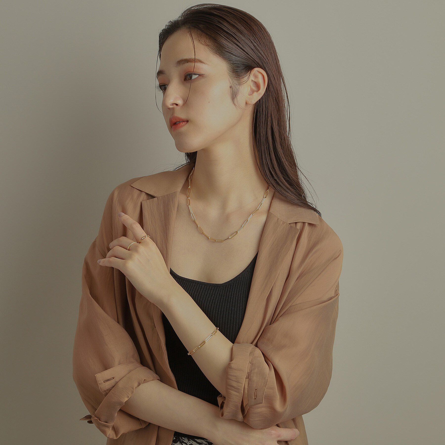 COCOSHNIK「K18中空PCチェーン ブレスレット」|ブレスレット・バングル|