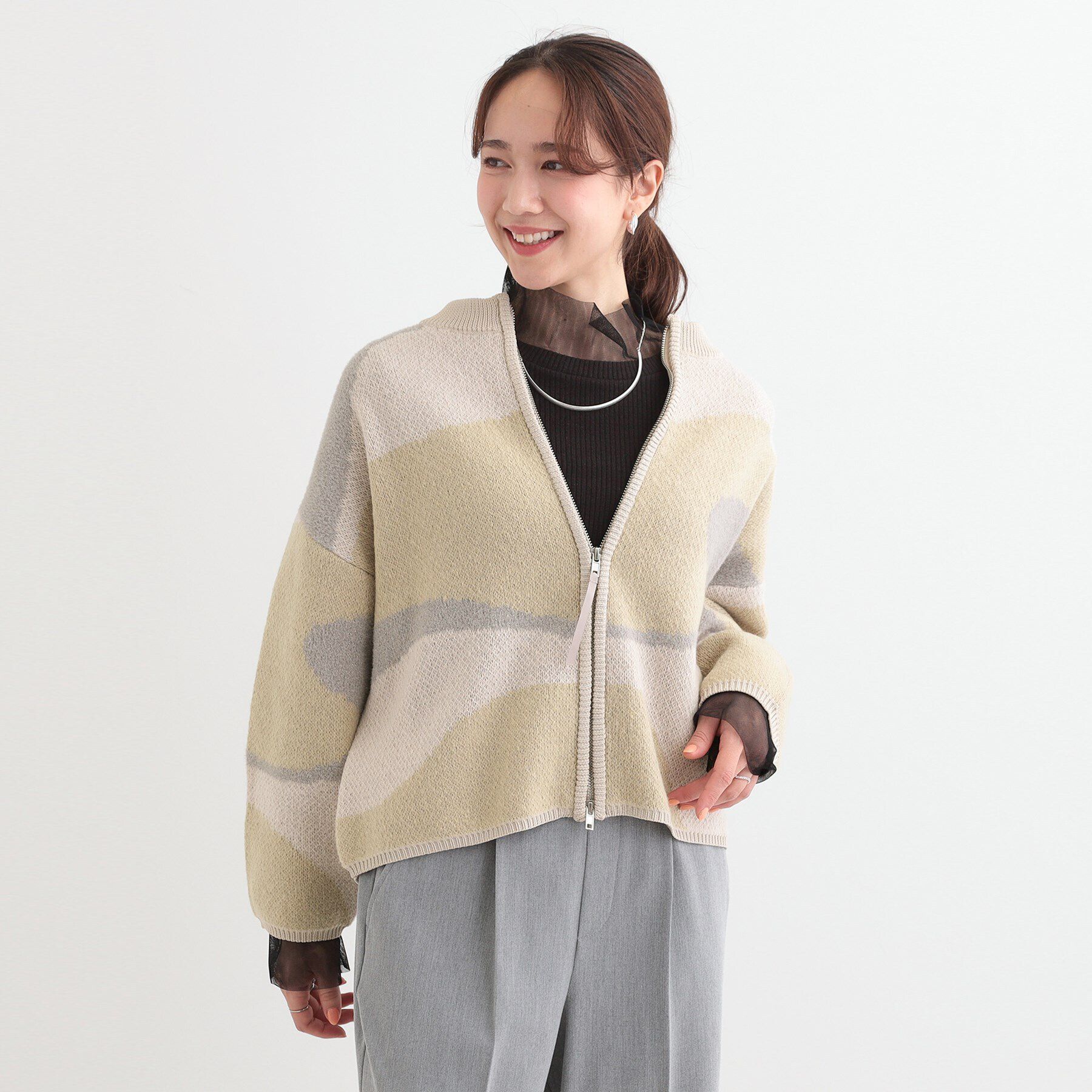 SHOO･LA･RUE「選べる3柄 ダブルZIPカーディガン」|カーディガン|