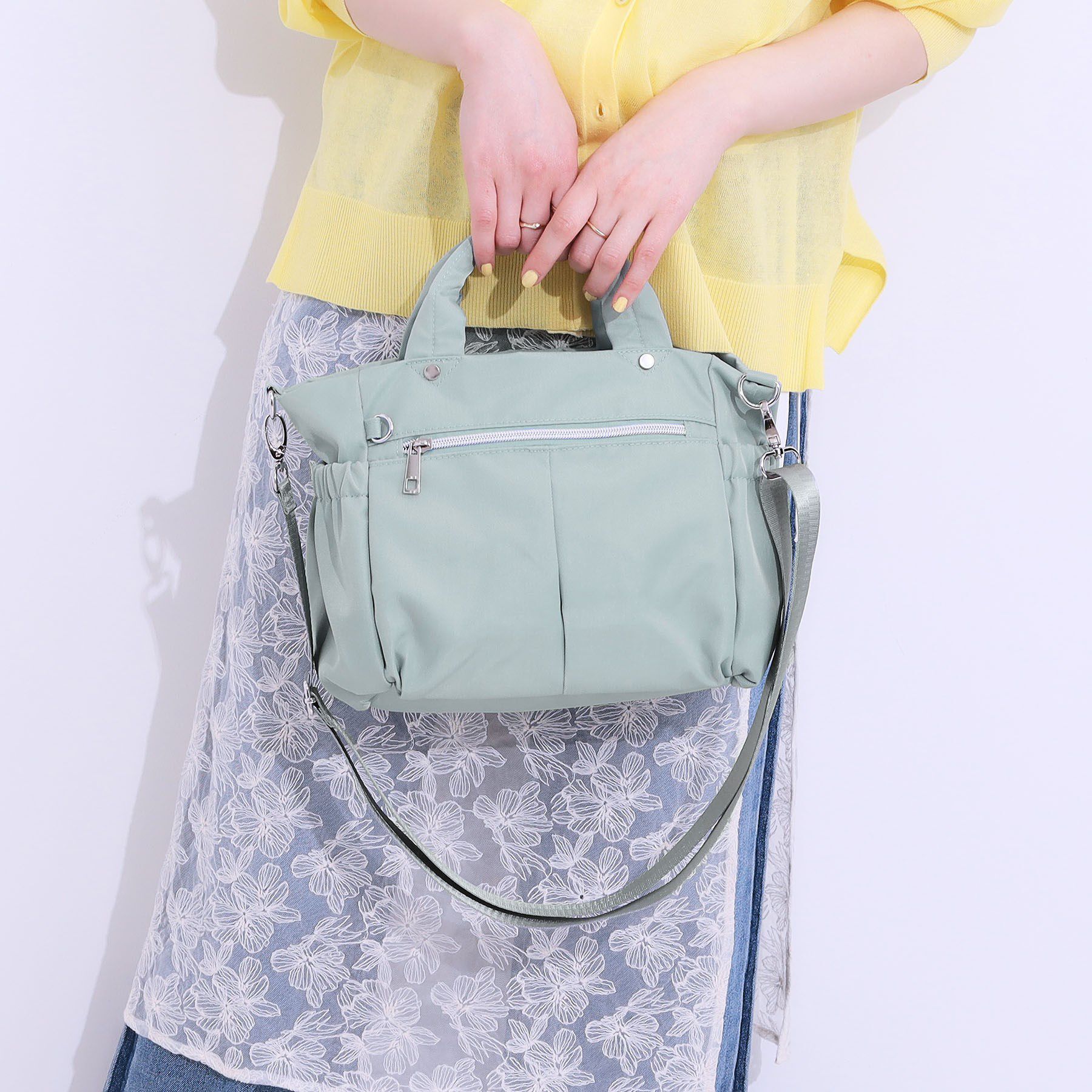 SHOO･LA･RUE「【撥水】フロントポケットトートバッグ」|トートバッグ|ブルー(091)