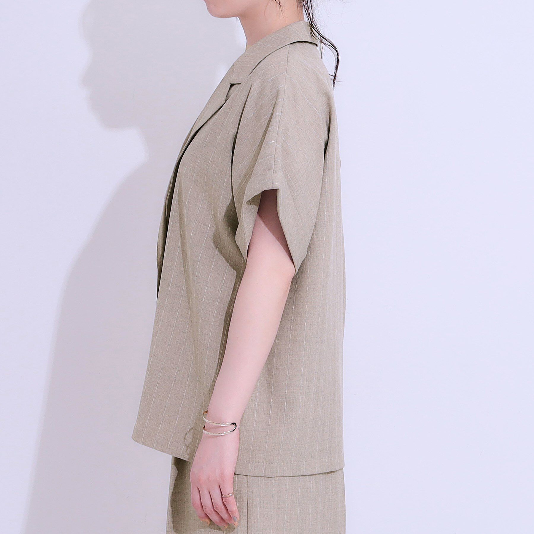 SHOO･LA･RUE「【セットアップ可】麻調半袖ジャケット」|テーラードジャケット|