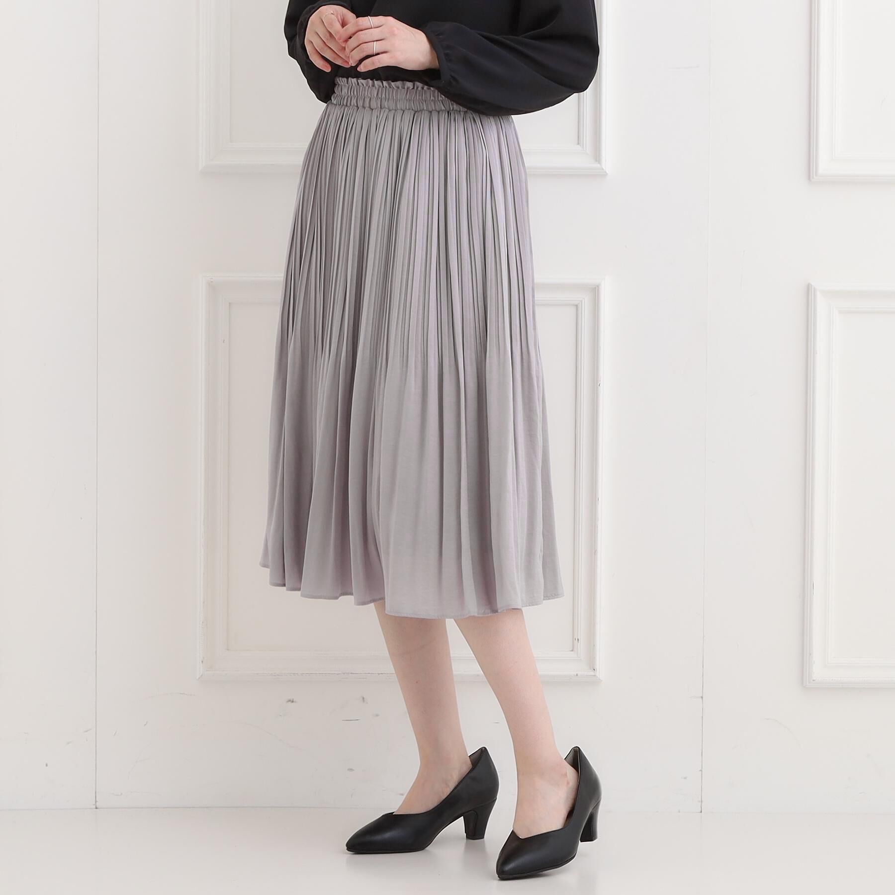 SHOO･LA･RUE「【洗濯機可/着丈選べる】オンにもオフにも 軽やかプリーツスカート」|スカート|