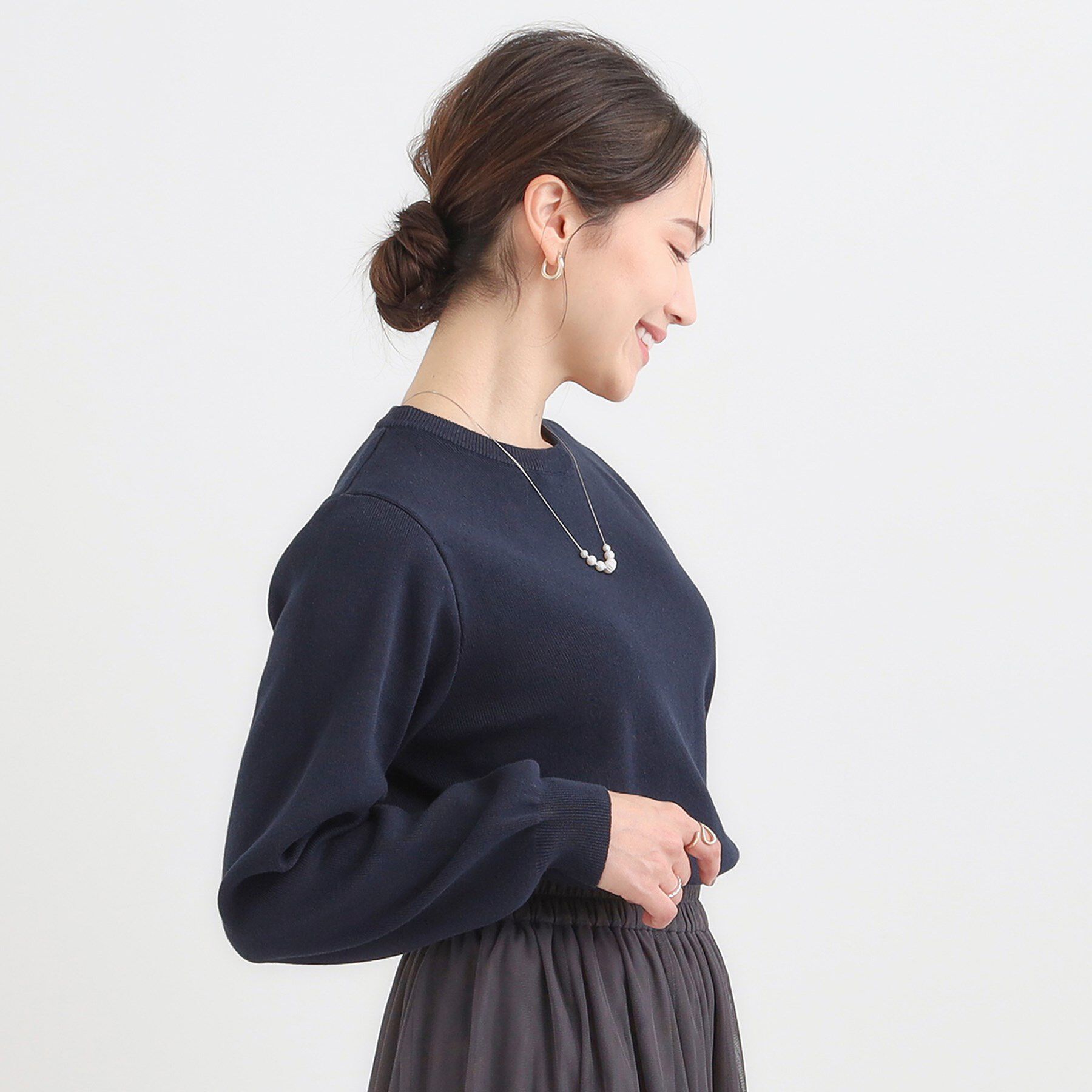 SHOO･LA･RUE「【襟取り外し可/S-LL】上品見え レース襟ニット」|ニット・セーター|