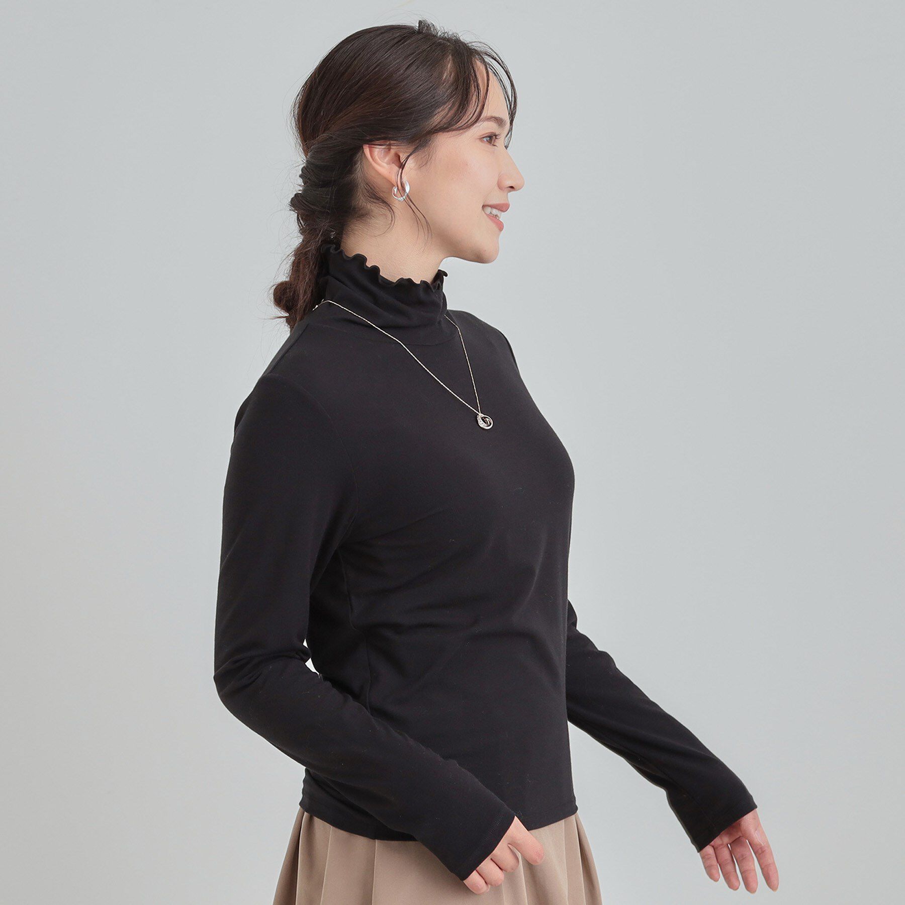 SHOO･LA･RUE「【あったか/S-LL】秋冬の救世主 タートルネックインナー」|Tシャツ・カットソー|