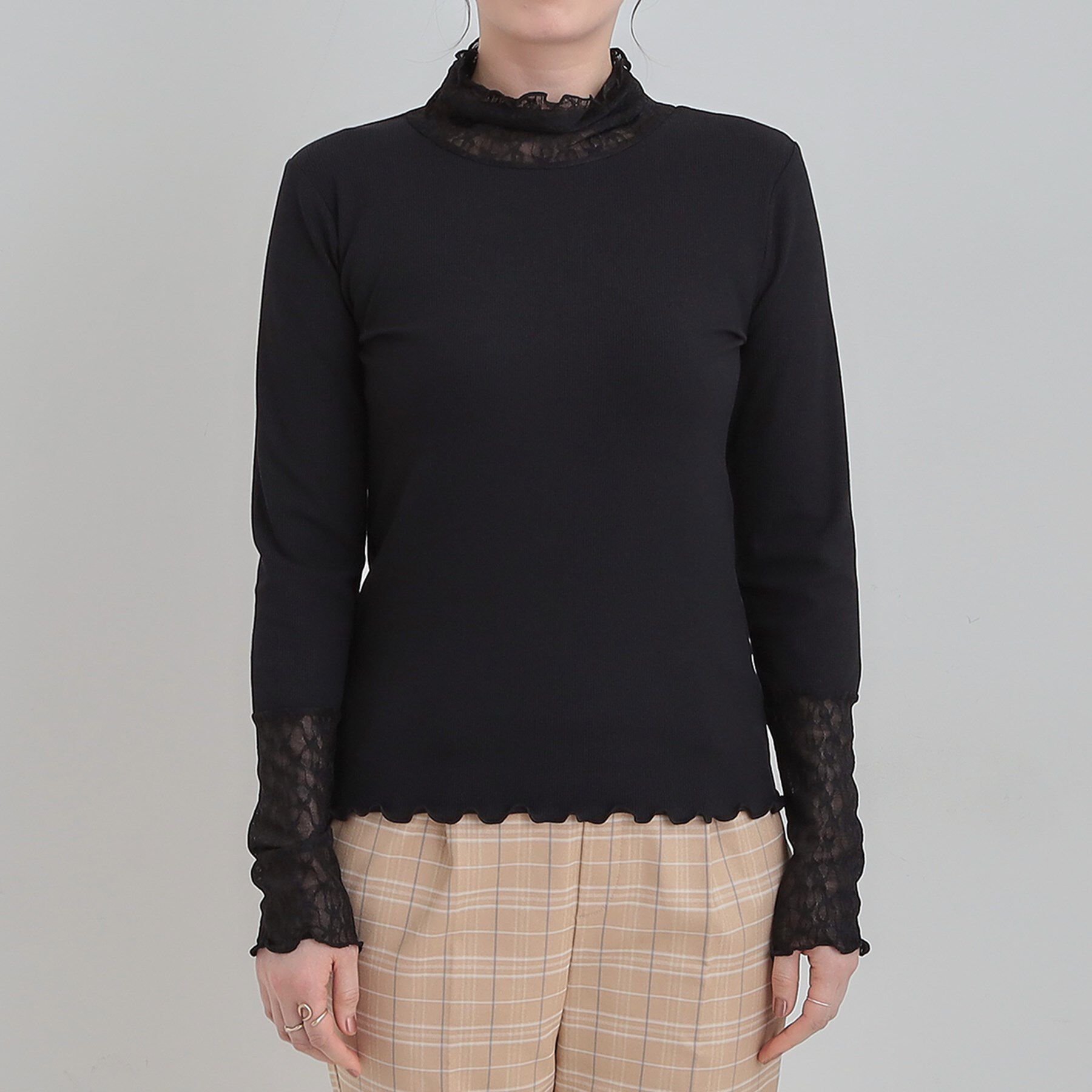 SHOO･LA･RUE「【洗濯機可】レイヤードスタイルに レース切り替えインナー」|Tシャツ・カットソー|