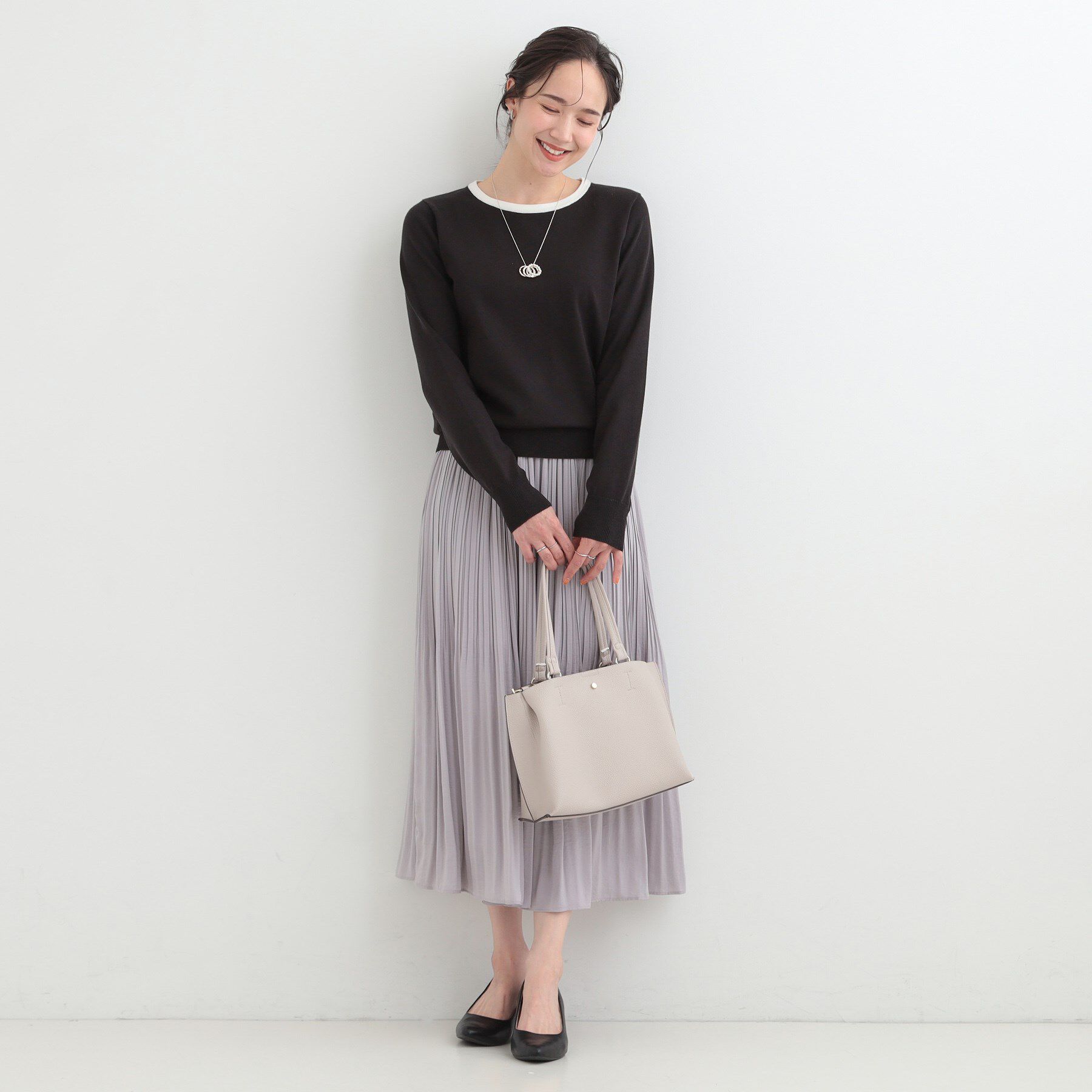 SHOO･LA･RUE「【洗濯機可/S-LL/アンサンブル可】結局、シンプル クルーネックニット」|ニット・セーター|