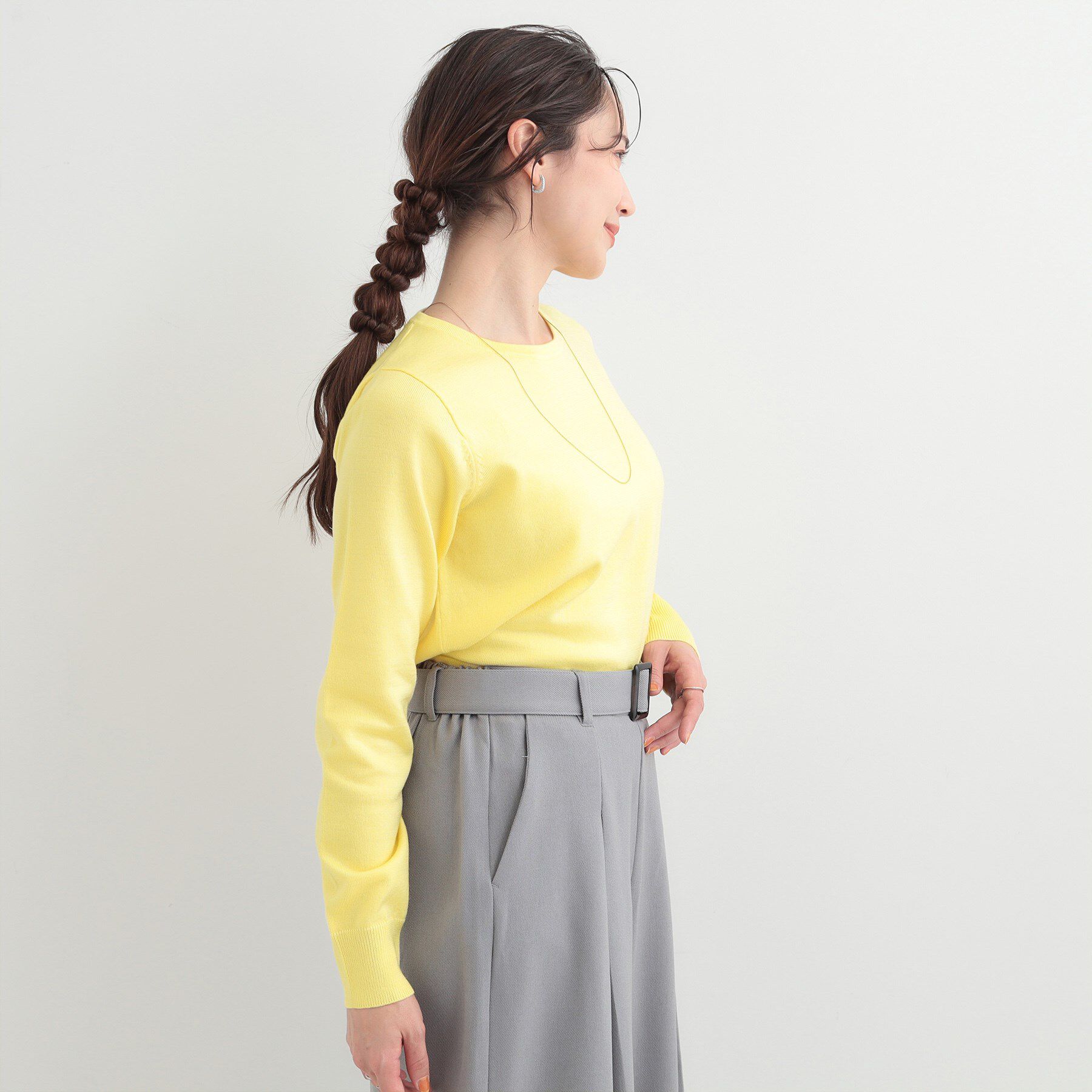 SHOO･LA･RUE「【洗濯機可/S-LL/アンサンブル可】結局、シンプル クルーネックニット」|ニット・セーター|