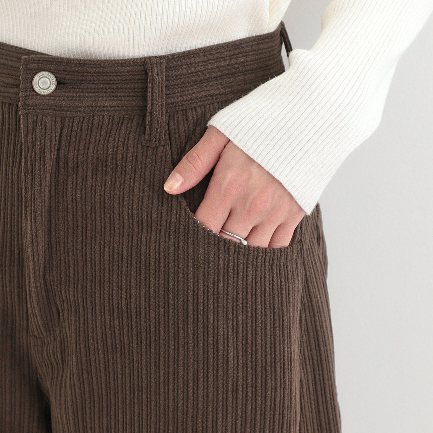 SHOO･LA･RUE「【S-LL】大人っぽく穿ける 股上深め コーデュロイカーブパンツ」|その他|