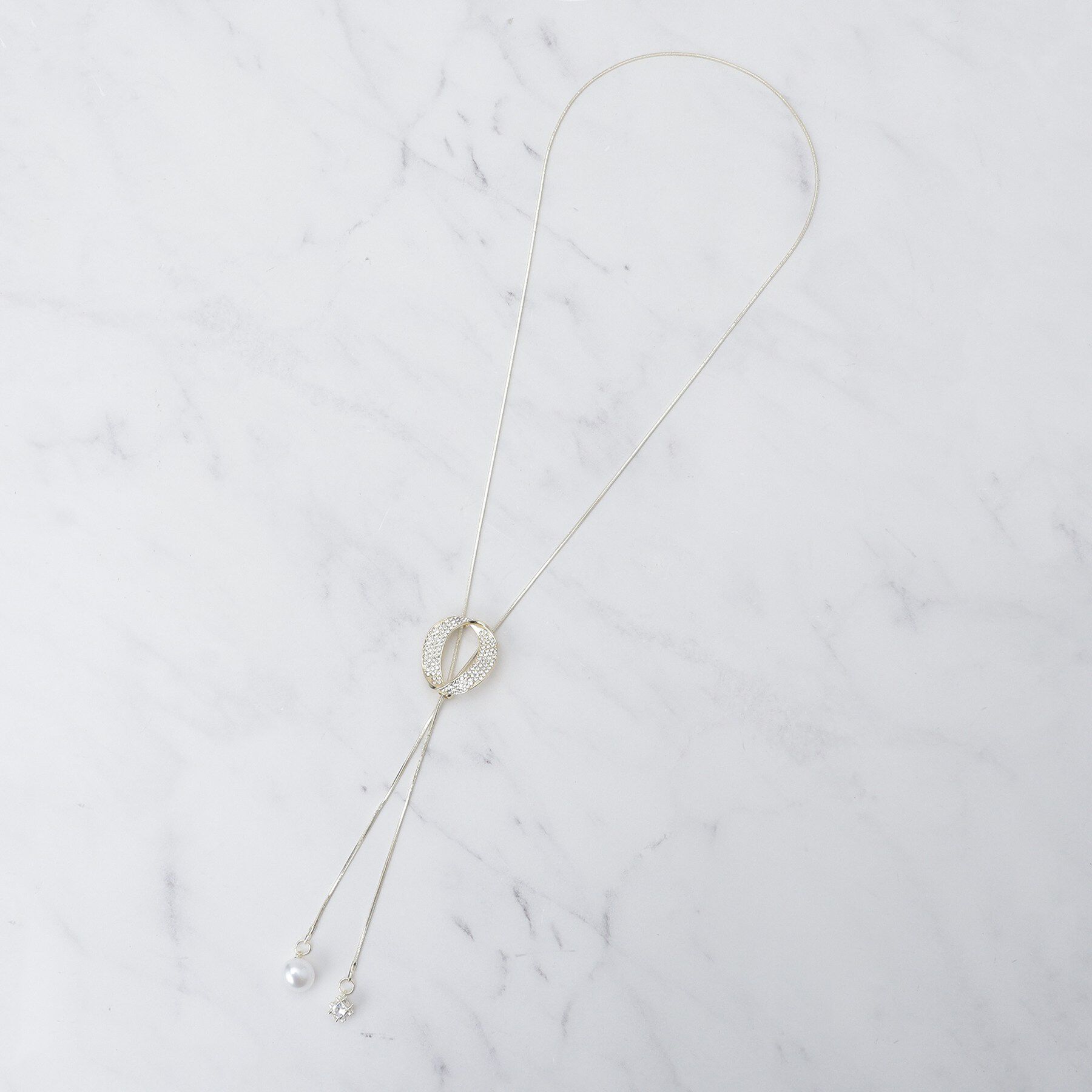 SHOO･LA･RUE「キラキラループタイネックレス」|ネックレス|ゴールド(007)