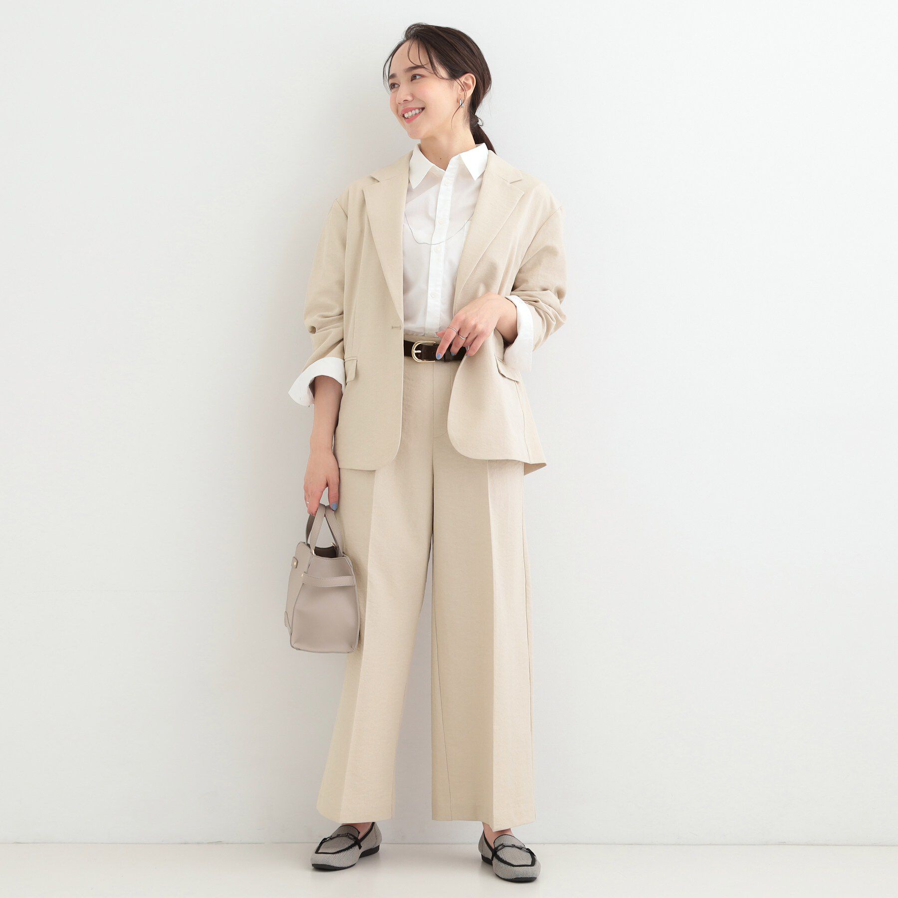 SHOO･LA･RUE「【洗濯機可/セットアップ可/SS-LL/UV】脚のラインをきれいに見せる ワイドパンツ」|その他|