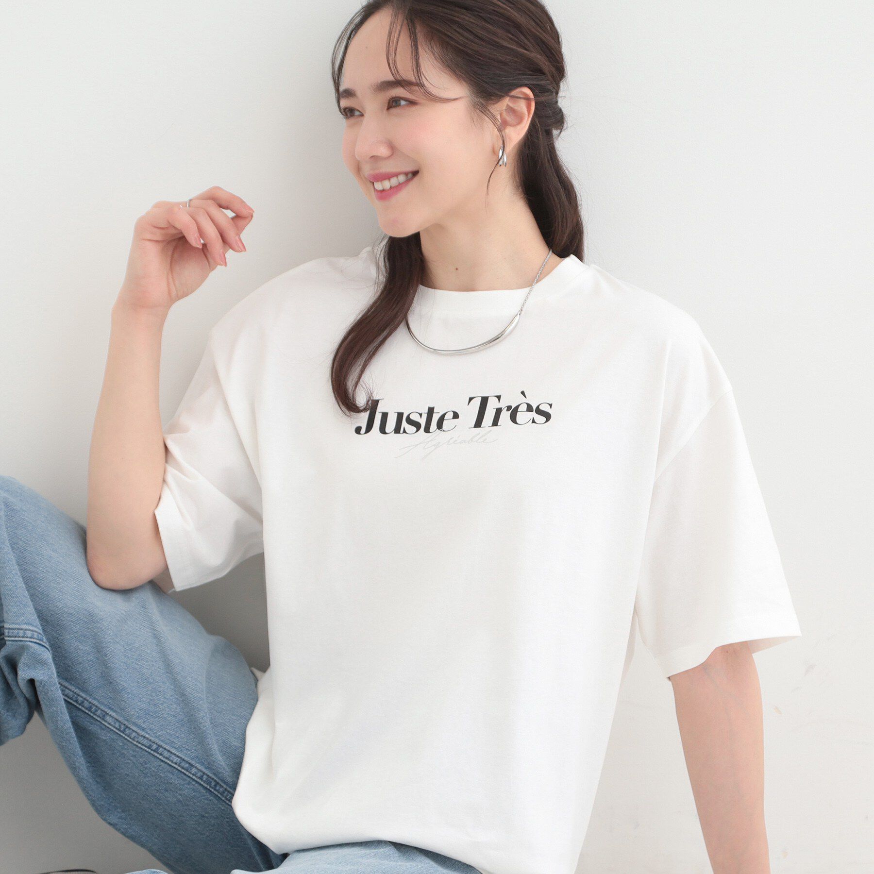 SHOO･LA･RUE「【綿100％/S-LL/プチプラ】選べる3柄 プリントアソートTシャツ」|Tシャツ・カットソー|ホワイト(101)