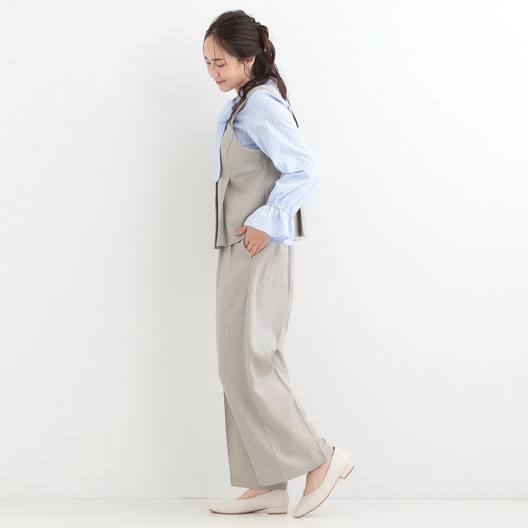 SHOO･LA･RUE「【2点セット/S-LL】着回し力も抜群　着るだけで決まる大人上品セットアップ」|スーツ|